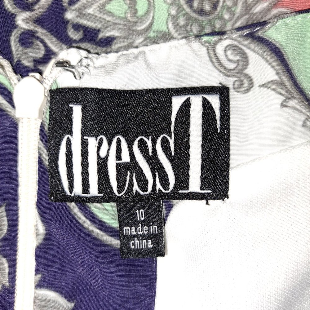 Dress T Paisley Print Sleeveless Shift Dress Size 10 - Picture 7 of 8